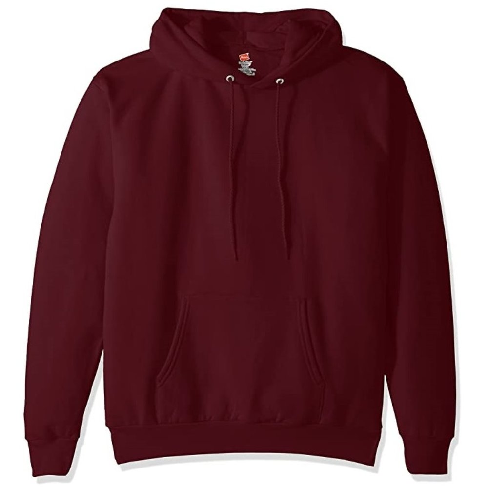Hanes Pullover Ecosmart Maroon Hooded Sweatshirt